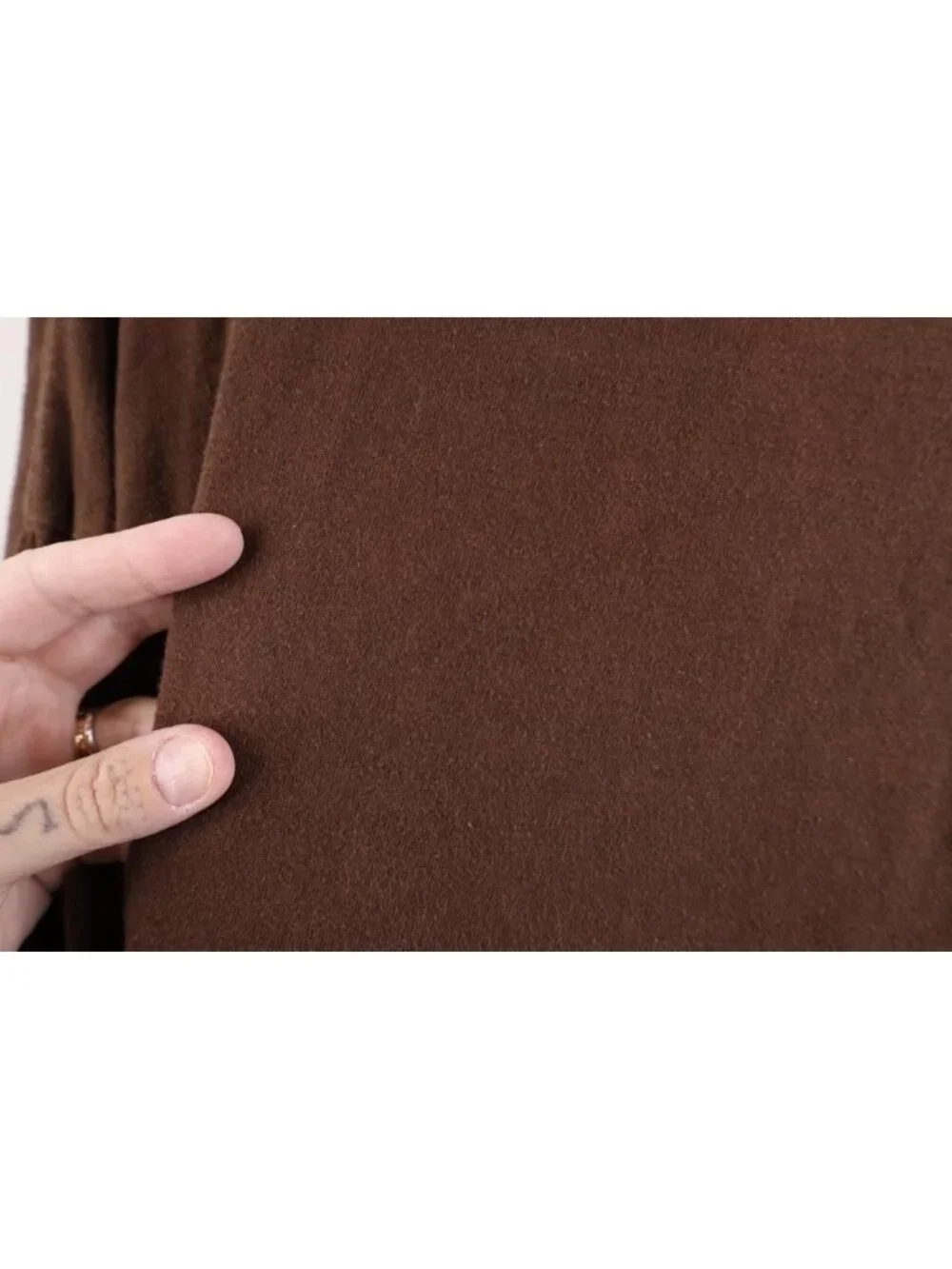 Vintage Y2K Streetwear Mens 3XL Faded Blank Cotton Long Sleeve T-Shirt Brown